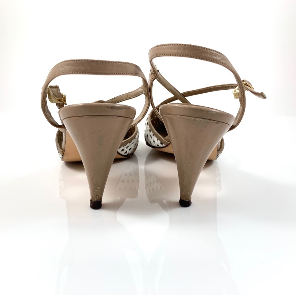 ❌SOLD❌1960s BANDOLINO nude + white leather sling backs - Picture 4 of 7